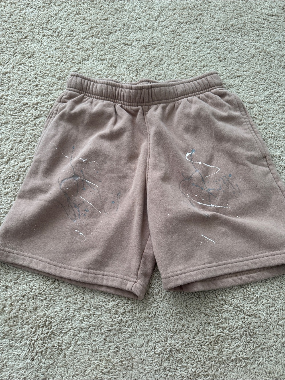 Tan Drawstring Fleece Shorts